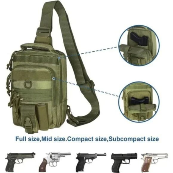 Waterproof Chest Bag, Convertible Backpack Green - Picture 3 of 8